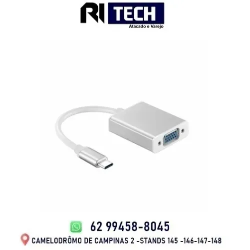 Conversor Adaptador de Usb Tipo C Para VGA Audio Vídeo