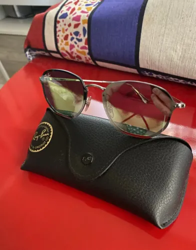 óculos ray ban original lentes verde espelhado com hastes prateada seminovo