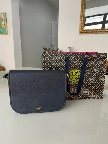 Bolsa de Ombro Tory Burch Azul Marinho