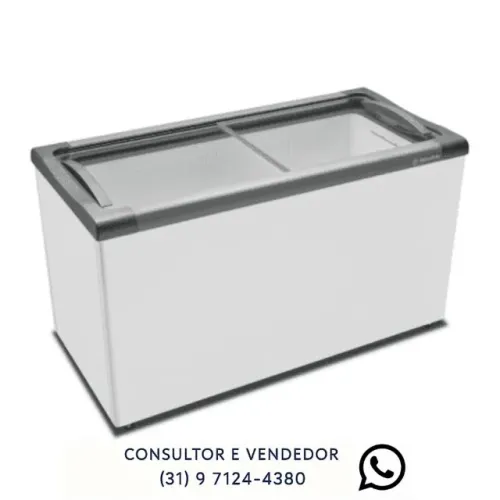 Freezer Horizontal 388 Litros MetalFrio Tampa de Vidro 