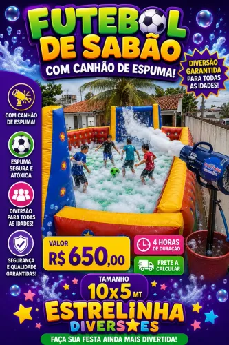 Futebol de sabão, Touro mecânico, tobogã, pula pula para locação 