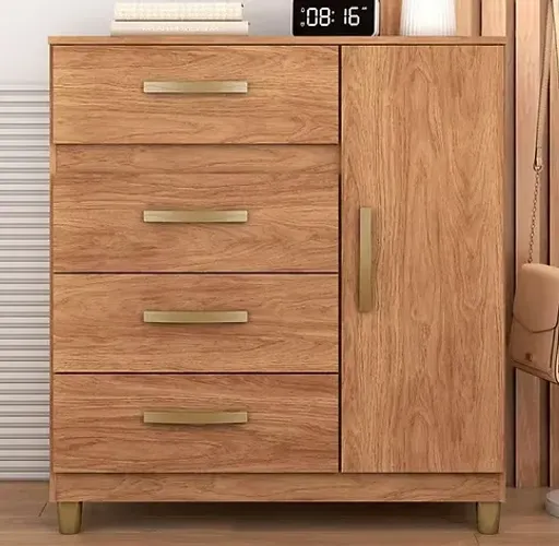 Cômoda Abrir Leme Mel 1 Porta 4 Gavetas - Fellicci