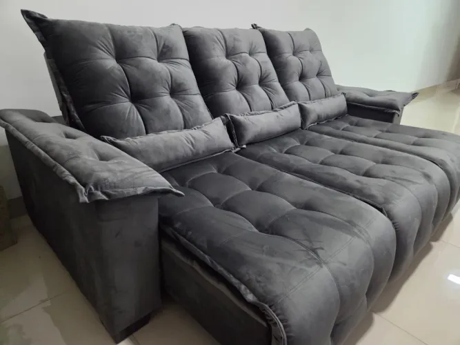 Sofá retrátil e reclinável luxo