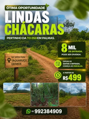LINDAS CHÁCARAS PERTO DA TO 050, INDO PARA APARECIDA DO RIO NEGRO