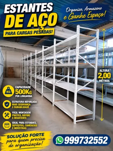 Porta pallets com capacidade de 1500 kg novos em 10x sem juros