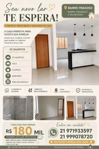 VENDA DE CASAS NOVAS.