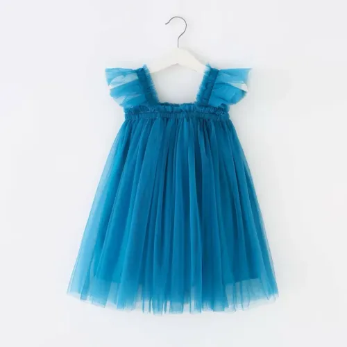 Vestido Tule Azul 5 anos
