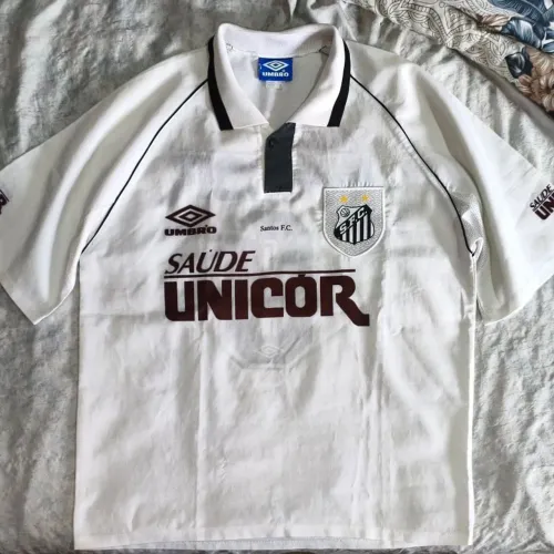 camisa original 1997 santos fc branca unicor #9 tamanho gg 1998