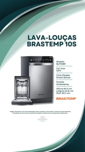 Lava Louças Brastemp 10 Serviços Inox com Ciclo Pesado 127V novo
