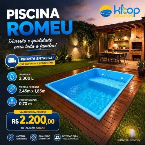 Piscina Nova de Fibra a Venda - 2.300L | $ 2.200 Direto da Fábrica