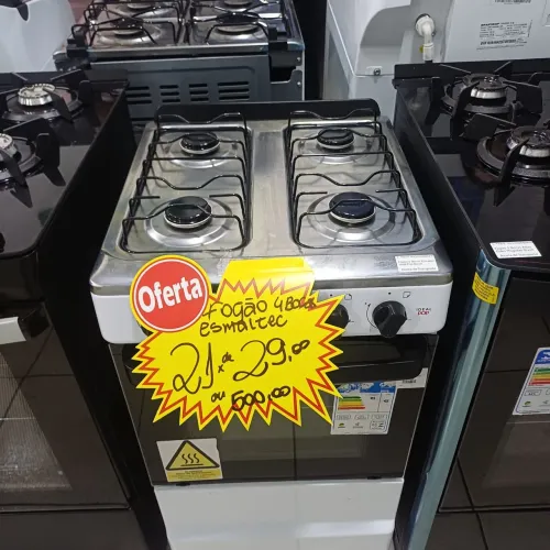 Fogão 4 Bocas Esmaltec Ideal Pop Branco PROMOÇÃO 