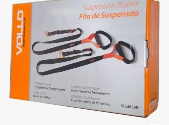 Fita Suspensao Tipo Trx Vollo Com Poster De Exercicios