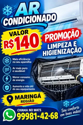 Limpeza higienização de ar-condicionado