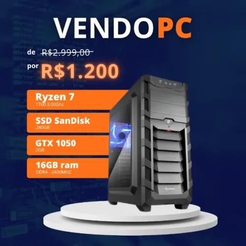 PC Ryzen 7 1700 + GTX 1050 2GB