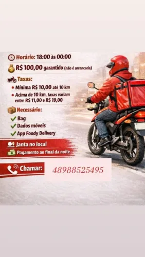 VAGA PARA MOTOBOY - CÓRREGO GRANDE