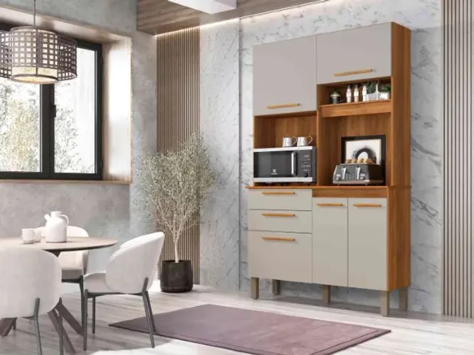 13994.Kit Cozinha Dubai 5P2G Cinamomo.Off White Salleto