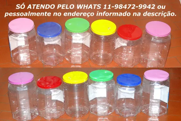Potes plásticos limpos LEIA o anúncio