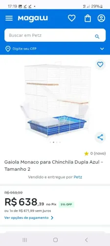 Gaiola p/ chinchila ou twister