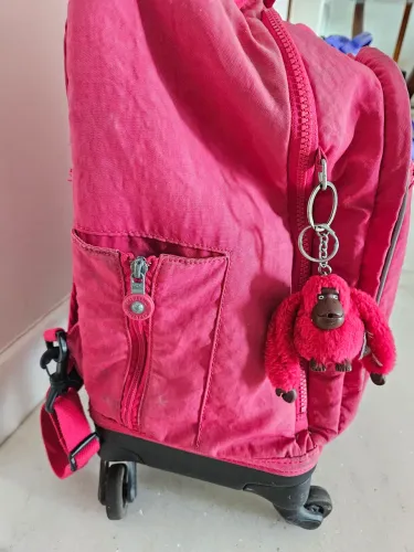 Mochila Kipling rodinhas rosa