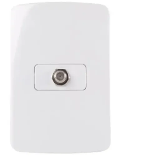 Tomada Antena de TV MarGirius B3 para Cabo Coaxial com Placa 4x2 Branca