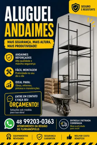 ALUGUEL DE ANDAIMES EM FLORIANÓPOLIS E REGIÃO!