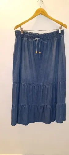 Saia jeans longa