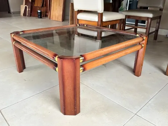 Mesa de centro JL Móveis de Mógno Maciço