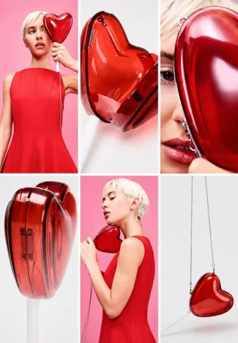 Bolsa Zara formato pirulito vermelha Statement