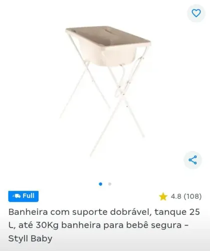 Banheira com suporte 3 meses de uso