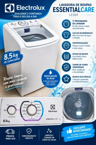 MÁQUINA DE LAVAR 8,5KG ELECTROLUX 