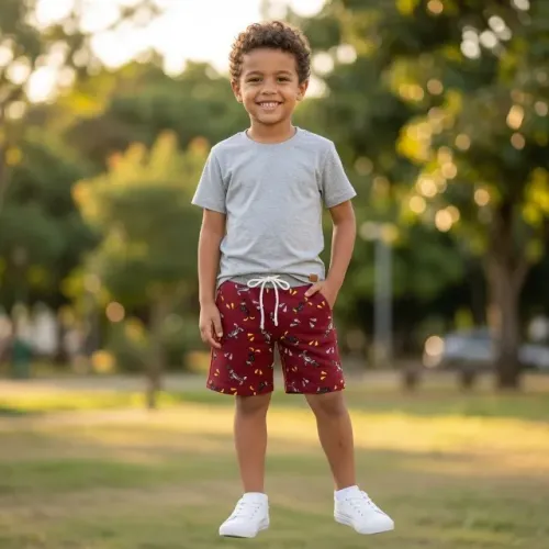 Conjunto Camisa e Bermuda Infantil Menino do 4 ao 10 anos