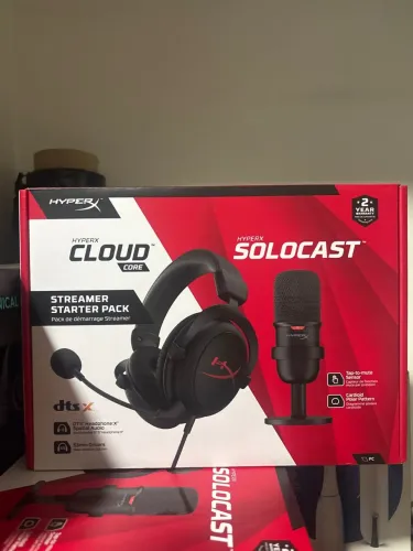 Kit hyperx solo streamer(microfone e headset)