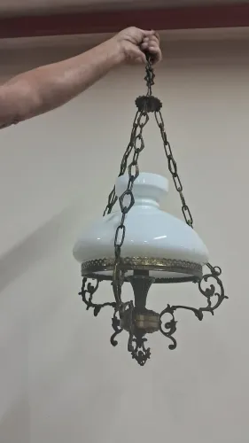 Lustre Antigo em Bronze com cupula