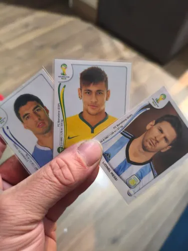 Figurinhas - Kit MSN - Messi, Suárez e Neymar - Copa do Mundo 2014 - Original, Panini