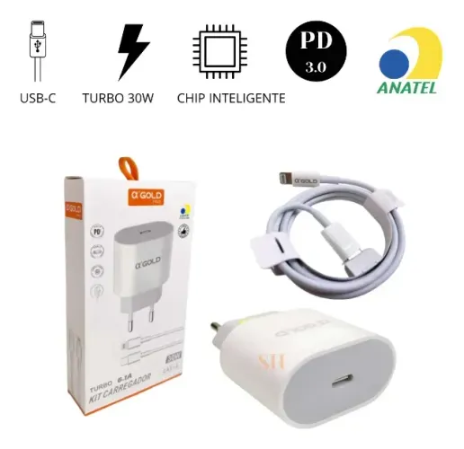 Carregador De Celular Turbo Para iPhone / iPad - USB-C iOS