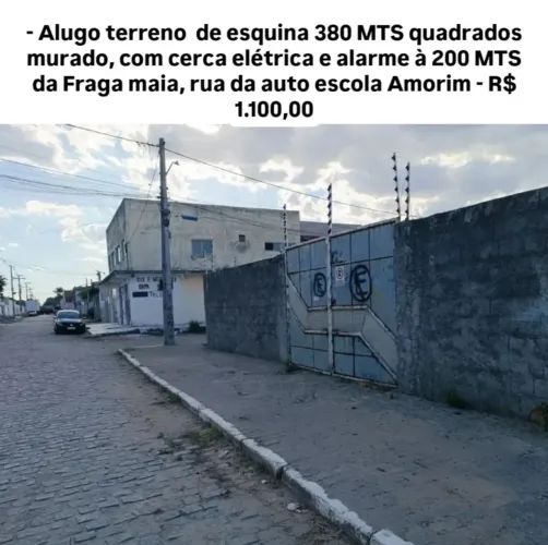 Alugo terreno à 200 MTS fraga maia 