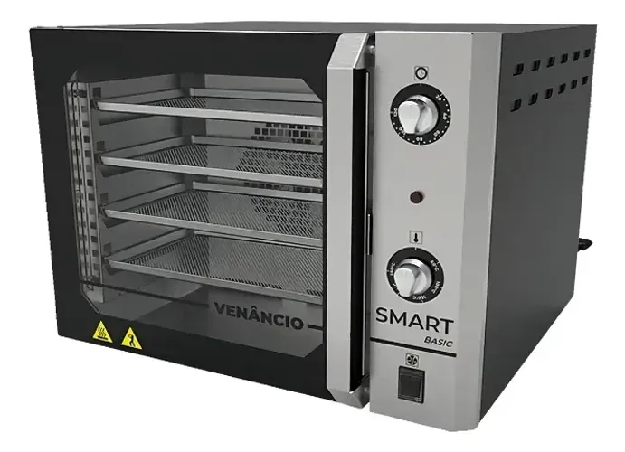 FORNO INDUSTRIAL ELÉTRICO VENÂNCIO 4 ESTEIRAS 55L CONVECTOR SMART BASIC 220V R$ 2199