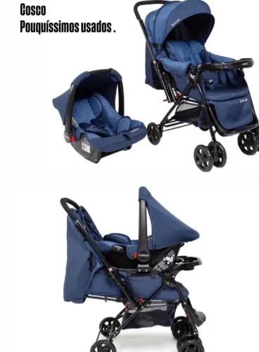 Carrinho de bebê e bebê conforto