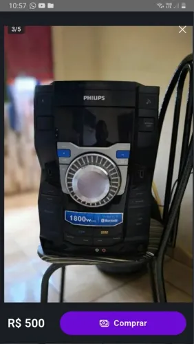 MINI SYSTEM PHILIPS FW9200/78 SEM AS CAIXAS