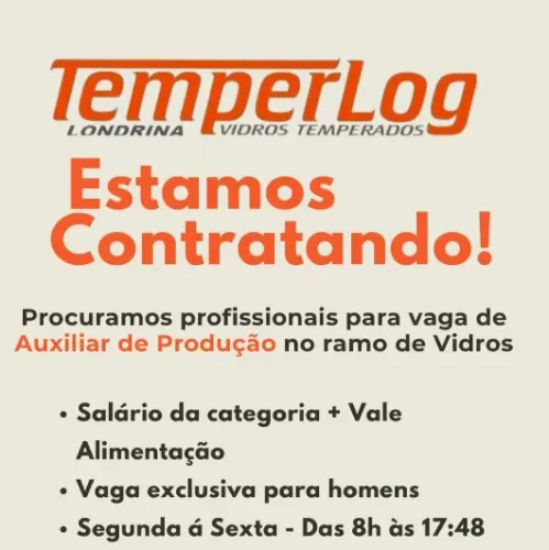 VAGA AUXILIXAR DE PRODUÇÃO  - LONDRINA 
