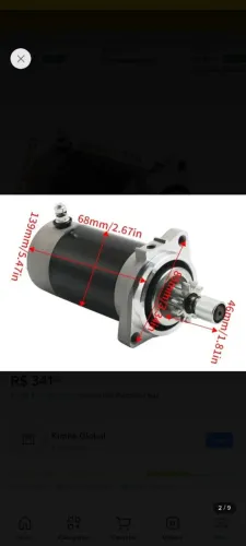 Motor de partida mercury 30hp 40hp 50hp