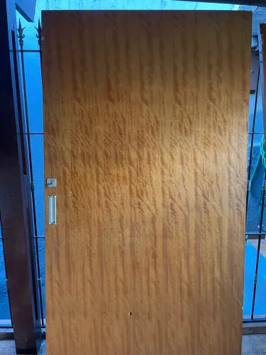 Porta de Correr de Madeira Completa com Trilho, Batente e Fechadura