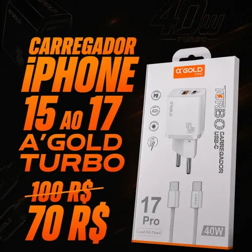 Carregador iPhone 17 Turbo A'gold ? Entregamos 