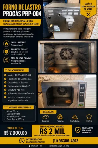 FORNO DE LASTRO PROGÁS PRP-004
