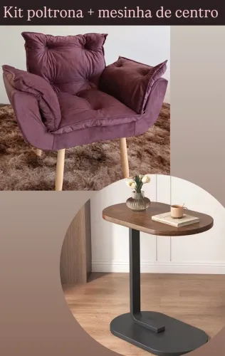PROMOÇÃO, Kit poltrona com mesinha de centro, pague na entrega!