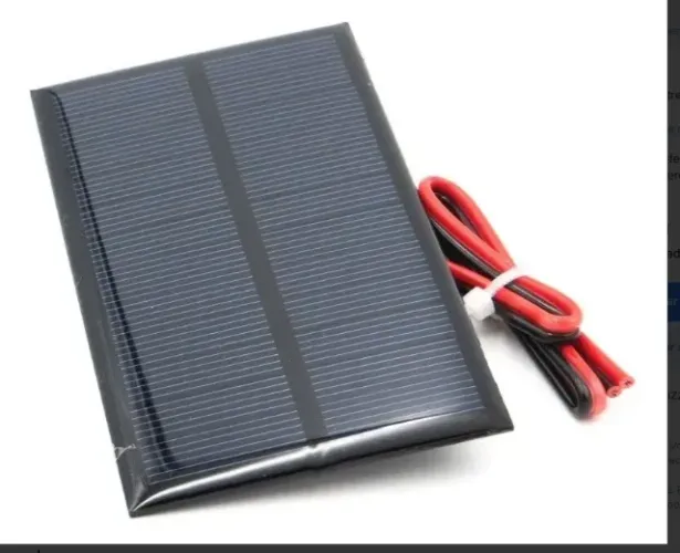 PL4x Paineis Placa Com Fio Solar 6v 1w 200ma 110x60mm Mini Preto 6v