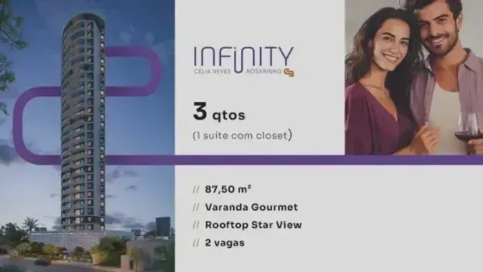 EM-Edf Infinity | Lançamento no Rosarinho | 3 Quartos 1 suíte 90m² 2 vagas