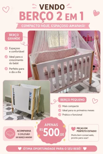 Vendo berço de bebê em ótimo estado de conservação berço e mini berço