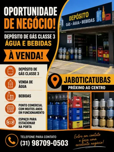 Distribuidora de Gás, Água e Bebidas - Negócio em Funcionamento - Jaboticatubas