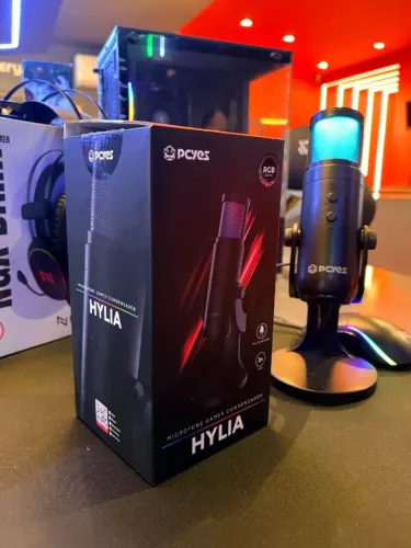 Microfone Gamer Condensador Usb 2m PCyes Hylia RGB